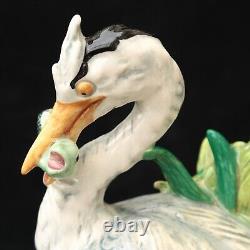 Minton Majolica Figurine Heron and Pike Limited Edition with Box and Certificate