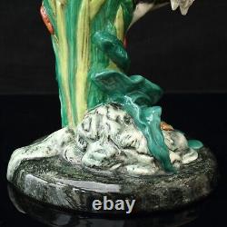 Minton Majolica Figurine Heron and Pike Limited Edition with Box and Certificate