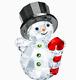 New In Box Swarovski Snowman With Candy Cane Christmas #5464886