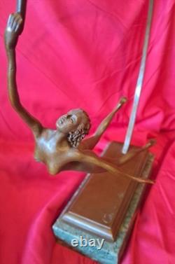 Nude hoop acrobat figurine dancer Bronze Lost Wax Casting. Limited Edition