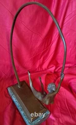 Nude hoop acrobat figurine dancer Bronze Lost Wax Casting. Limited Edition
