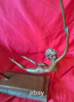 Nude hoop acrobat figurine dancer Bronze Lost Wax Casting. Limited Edition