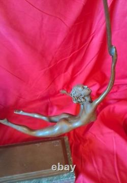 Nude hoop acrobat figurine dancer Bronze Lost Wax Casting. Limited Edition
