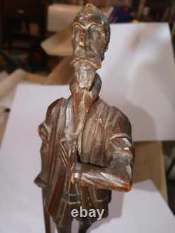 OLD Wood Figurine DON QUIJOTE Carved 10 Tall famous spanish literary charact