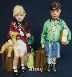 Pair Royal Doulton figures GIRL & BOY EVACUEE 1989 limited edition Lawleys