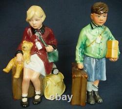 Pair Royal Doulton figures GIRL & BOY EVACUEE 1989 limited edition Lawleys
