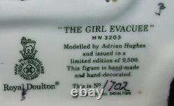 Pair Royal Doulton figures GIRL & BOY EVACUEE 1989 limited edition Lawleys