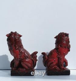Pair of rare Royal Doulton flambe glazed Qinghai Fu Dogs 65/250 Limited Edition