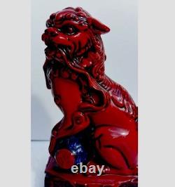 Pair of rare Royal Doulton flambe glazed Qinghai Fu Dogs 65/250 Limited Edition