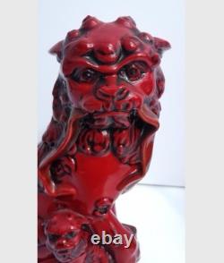 Pair of rare Royal Doulton flambe glazed Qinghai Fu Dogs 65/250 Limited Edition