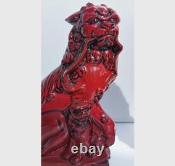 Pair of rare Royal Doulton flambe glazed Qinghai Fu Dogs 65/250 Limited Edition