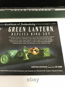 Planet Krypton Green Lantern Replica Ring Set Limited Edition #1272/2000