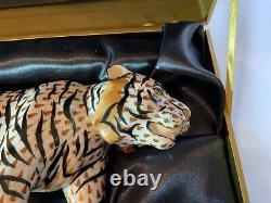 Rare Authentic Herend Limited Edition Large Sumatran Tiger Gold Fishnet/black