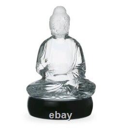 Rare Baccarat Crystal Buddha Figurine Small withBase Clear 6 H New withBox
