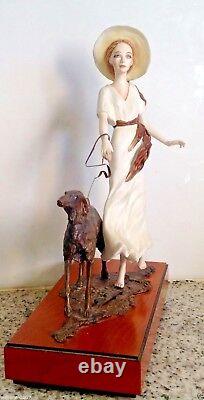 Rare Fine Albany China Figurine Deauville Bronze Dog Limited Edition Signed