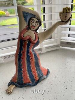 Rare Gina Stalley Ceramic Leaning Dancing Lady Figurine Limited Edition 1995