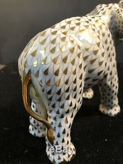 Rare Herend Guild 2001 Ltd. Edition Large Elephant with24k Gold STUNNING