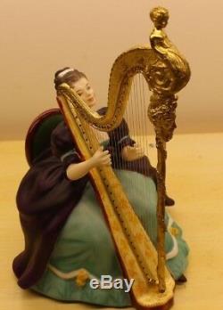Rare Royal Doulton Figurine Lady Musicians Series Harp Limited Edition No. 198