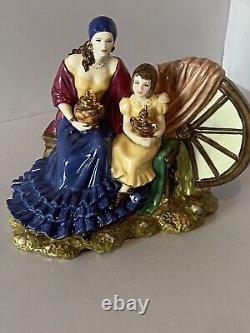 Rare Royal Worcester Gypsy Shared Treasures At The Epsom Derby Figurine Box/cert