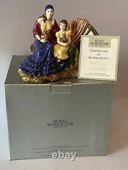 Rare Royal Worcester Gypsy Shared Treasures At The Epsom Derby Figurine Box/cert