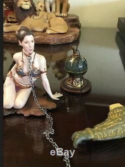 Rare Star Wars Jabba the Hutt Throne Room Gentle Giant With Slave Leia/Bib Ltd Ed