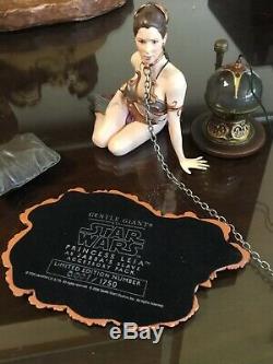 Rare Star Wars Jabba the Hutt Throne Room Gentle Giant With Slave Leia/Bib Ltd Ed