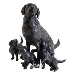Richard Cooper Limited Edition Bronze Labrador with Puppies Figurine