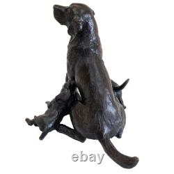Richard Cooper Limited Edition Bronze Labrador with Puppies Figurine