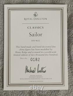 Royal Doulton Figure Sailor HN4632 21cm AND BOX/w Cert