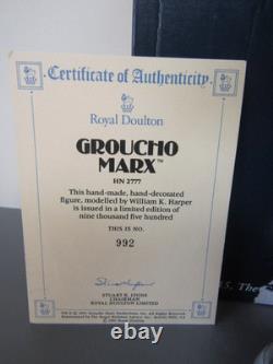Royal Doulton GROUCHO MARX HN2777 Ltd Ed issued 1991 Perfect + Certificate + Box