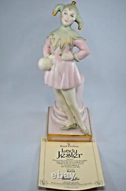 Royal Doulton Ltd Edition Figurine Lady Jester Hn 3924 With Certificate