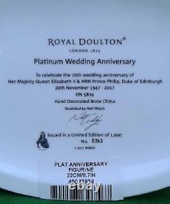 Royal Doulton Platinum Wedding Anniversary Hn5874 Limited Edition With Coa