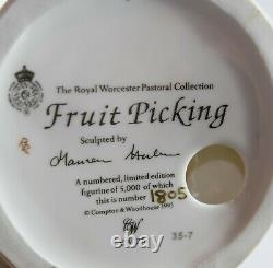 Royal Worcester Limited Edition Fruit Picking By Compton & Woodhouse Figurine