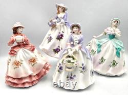 Royal Worcester figurines x 4 Sweet Posy series, Ltd Eds all same no's with CoAs