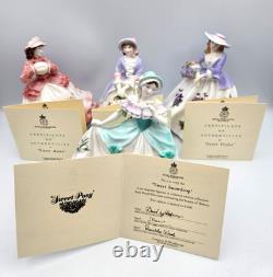 Royal Worcester figurines x 4 Sweet Posy series, Ltd Eds all same no's with CoAs