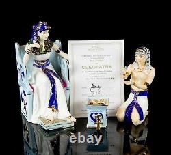 Royal Worcester -jewels Of Cleopatra- Limited Edition Egyptian Figure Set & Coa