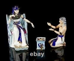 Royal Worcester -jewels Of Cleopatra- Limited Edition Egyptian Figure Set & Coa