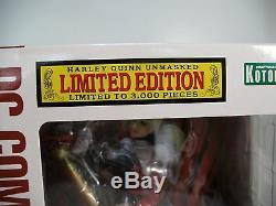 Sdcc 2013 Kotobukiya Bishoujo Harley Quinn Unmasked Statue Ltd. Ed. Misb