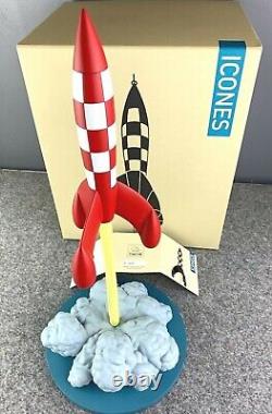 Statuette Moulinsart 46405 Lift-off Rocket 40cm Les Icones Resin Fusee Model