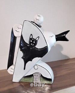 Stunning Art Deco Lorna Bailey Art Ware Bat Teapot Signed by Artist Vampire Gift