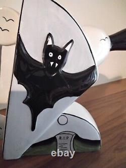 Stunning Art Deco Lorna Bailey Art Ware Bat Teapot Signed by Artist Vampire Gift