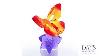 Swarovski Crystal Limited Edition Signed Butterfly On Flower Figurine