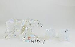 Swarovski Scs 2011 Siku Polar Bear With Moonlight & Opal Cubs + Lithograph Bnib