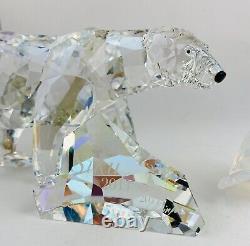 Swarovski Scs 2011 Siku Polar Bear With Moonlight & Opal Cubs + Lithograph Bnib