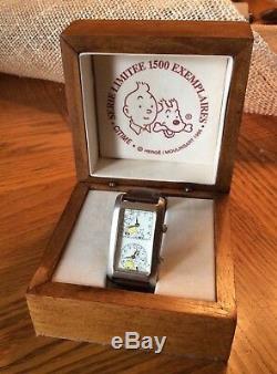 TinTin Double-Face Watch UNISEX Vintage Ltd. French Ed. Original Papers&Wood Box