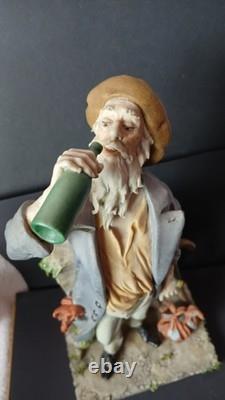 Triade L'arte Della Porcellana- Benacchio Figurine Old Man Drinking #710. RARE