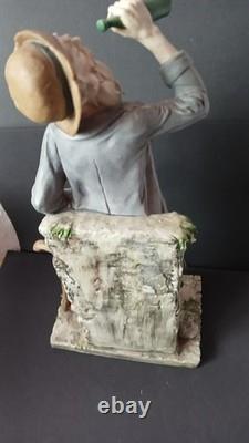 Triade L'arte Della Porcellana- Benacchio Figurine Old Man Drinking #710. RARE