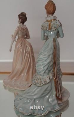 Two Vintage Limited Edition Porcelain Lady Figurines 26cm High Mint Condition