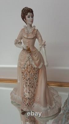 Two Vintage Limited Edition Porcelain Lady Figurines 26cm High Mint Condition