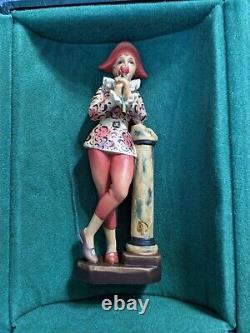 Vintage ANRI Hand Carved Painted Limited Edition Harlequin Figurine RARE